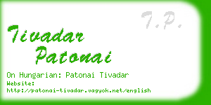 tivadar patonai business card